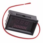Digital Voltmeter with red LEDs and indicator, 12 V, black case, 3-digit and 2-wire